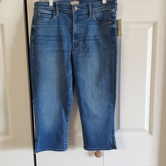 MOTHER THE STUNNER ZIP BUNNY SNIP NWT. SZ 31 CROP BERMUDA - Picture 1 of 10